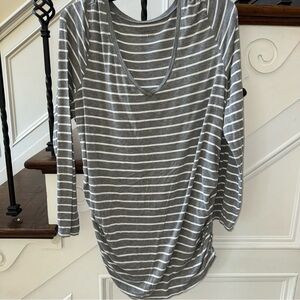 Motherhood Maternity Women’s Long Sleeve Stretch Top Shirt Blouse Gray Sz XL